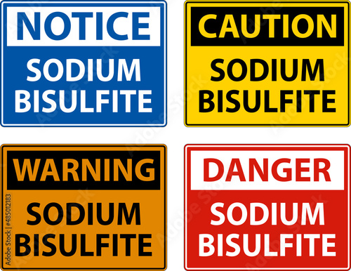 Chemical Danger Sign Sodium Bisulfite Label