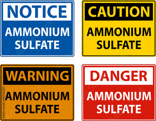 Danger Ammonium Sulfate Symbol Sign On White Background