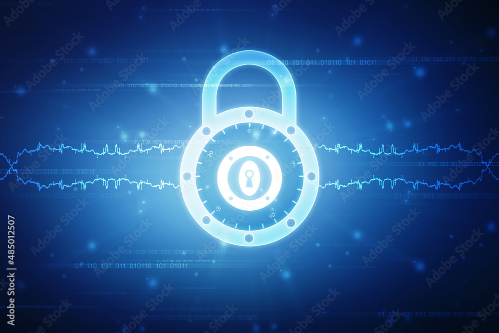 Digital Padlock on abstract technology background, Technology security concept. Modern safety digital background. Protection system, Cyber Security and safety information, personal data concept Digital Padlock on abstract technology background, Technology security concept. Modern safety digital background. Protection system, Cyber Security and safety information, personal data concept