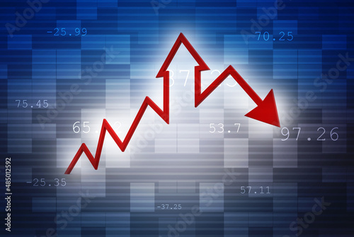 3d rendering business graph and documents. Stock market chart. Business graph background, Financial Background