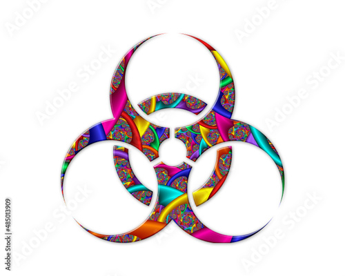 Toxic Radiation biohazard symbol Mandala icon chromatic logo illustration