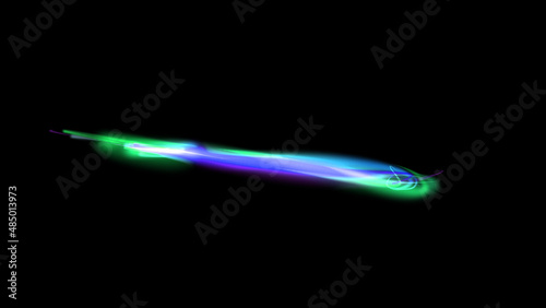 Beautiful abstract cosmic light rays background. Cosmic Magic neon mystical sparks, shine streaks. Glow wave wind lines effect. Futuristic smoke wave power energy glare splash