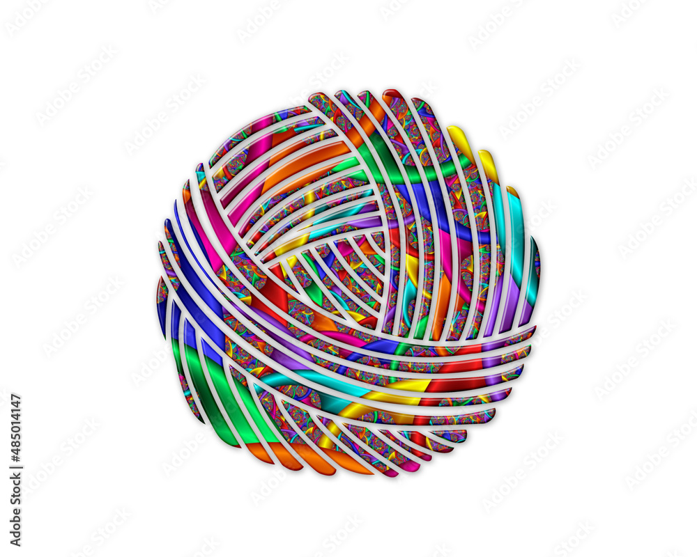 Knitting Handcraft knitter symbol Mandala icon chromatic logo illustration