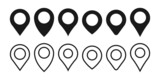 Location pin icon. Map pin place marker. Location icon. Map marker pointer icon set.