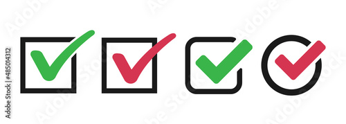 Slika na platnu Check mark, checklist, tick mark approval icons
