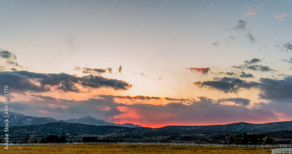 Fototapeta premium sunset in the mountains