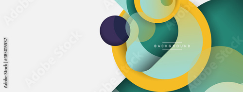 Circle and round shapes abstract background. Vector illustration for wallpaper banner background or landing page