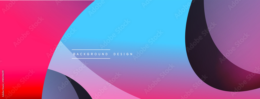 Creative geometric wallpaper. Minimal abstract background. Circle and wave composition vector illustration for wallpaper banner background or landing page Creative geometric wallpaper. Minimal abstract background. Circle and wave composition vector illustration for wallpaper banner background or landing page