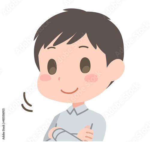 頷く男性のイラスト