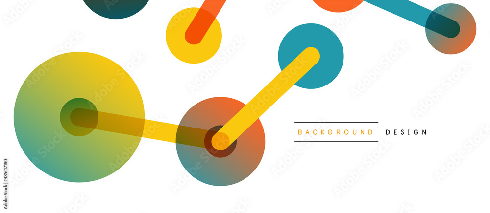 Abstract background. Round dots connected by lines. Trendy techno business template for wallpaper, banner, background or landing