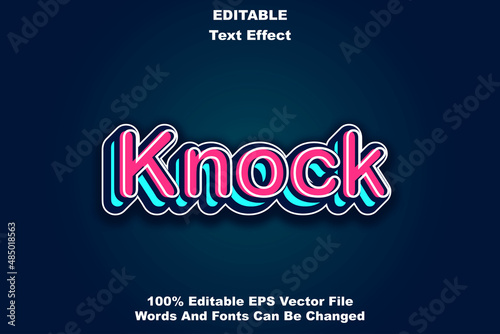 knock full color editable text effect