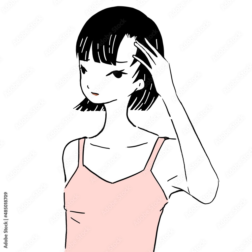 前髪が割れる女の子 イラスト 前髪が割れる女の子 イラスト