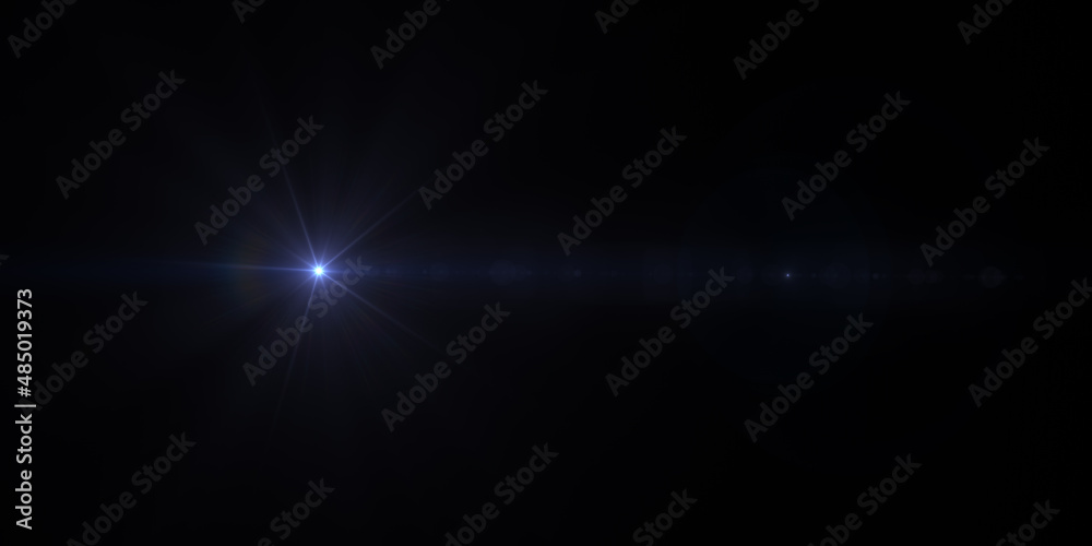 lens flares for photography and anamorphic lens flare. Beautiful digital light flare. Abstract Glowing light effect lens flare on dark background.