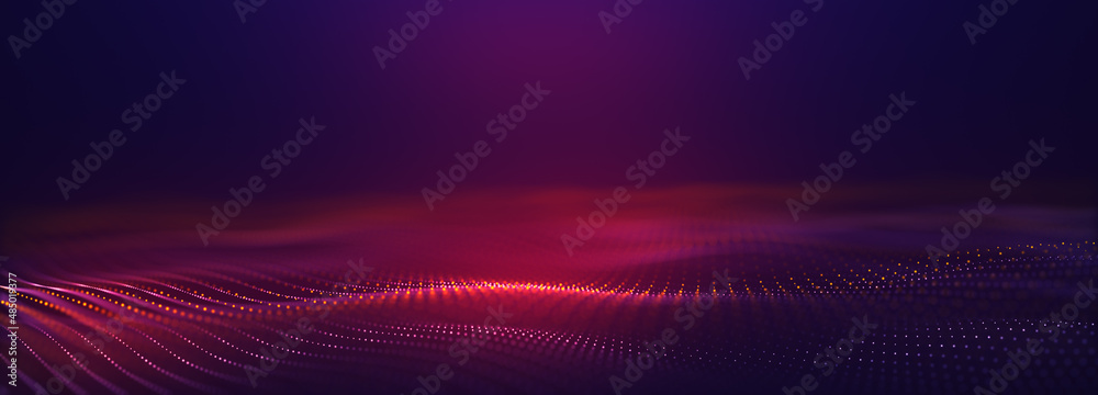 Abstract colorful digital particles wave with bokeh and light background, 3d render wave line dot background, line wave light glowing effect particular background.
Abstract colorful digital particles wave with bokeh and light background, 3d render wave line dot background, line wave light glowing effect particular background.