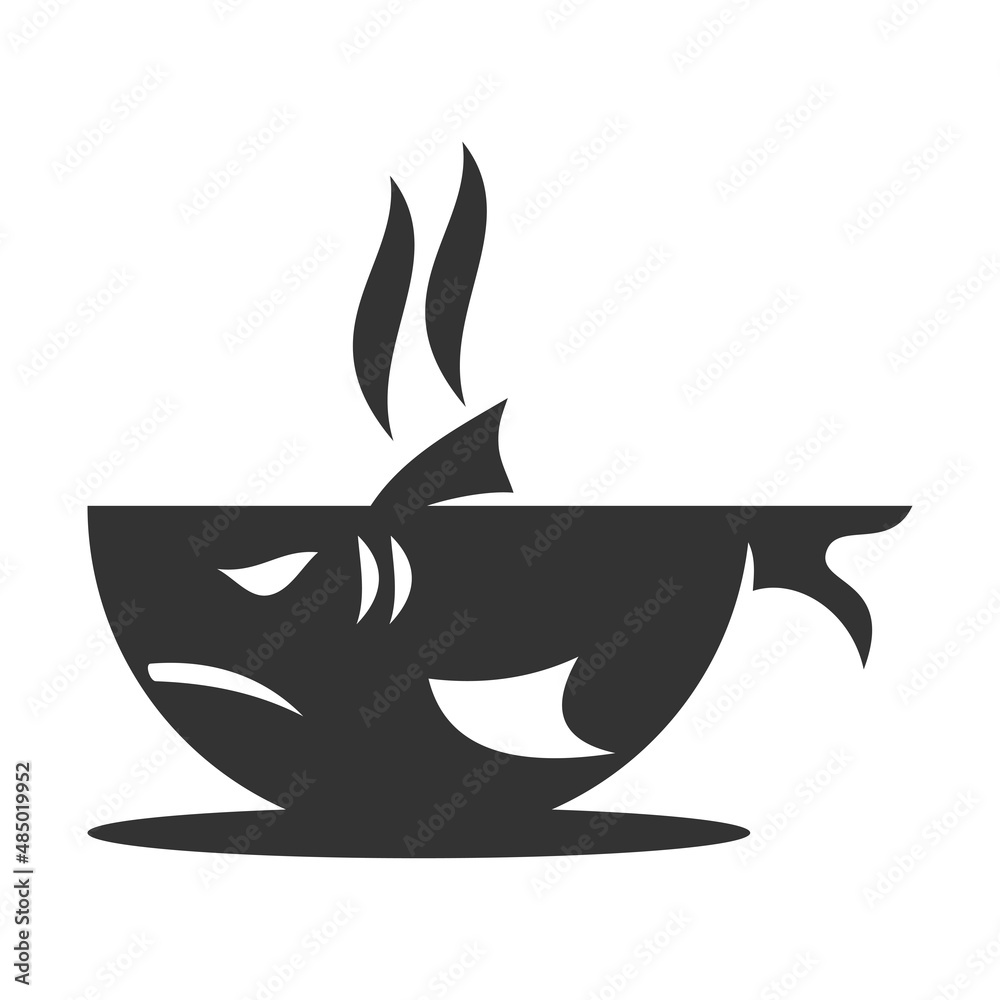 coffee cup shark Icon Illustration Brand Identity coffee cup shark Icon Illustration Brand Identity