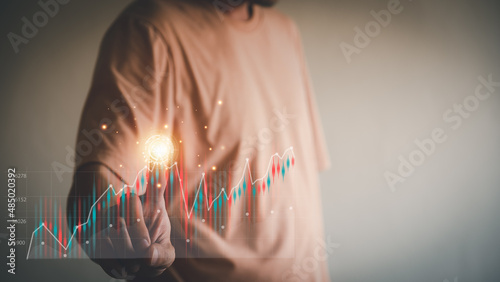 business finance technology and investment ideas stock market fund and digital assets businessman analyzing stock trading charts financial information business financial history