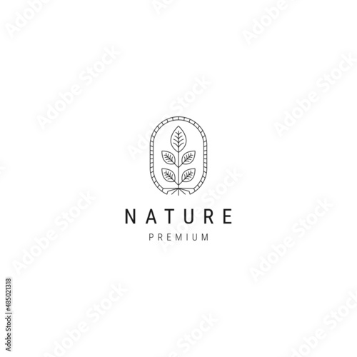 Fototapeta Naklejka Na Ścianę i Meble -  Nature flower line logo design template