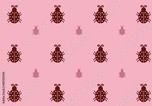 minimalistic ladybugs seamless pattern