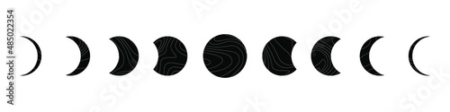 Moon phases flat icon illustration isolated on background. Vector EPS10