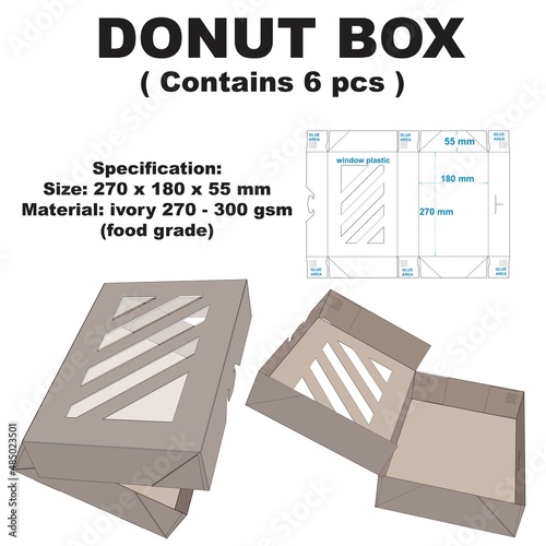 very beautiful and charming donut box.  the form of six corners that can stand firmly when formed.