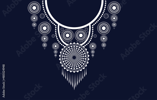 Ethnic Neck Embroidery Geometric shapes ethnic patterns neck embroidery designs for backgrounds or wallpaper and clothing for fashion vector