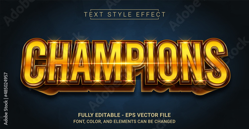 Fotografija Golden Champions Text Style Effect