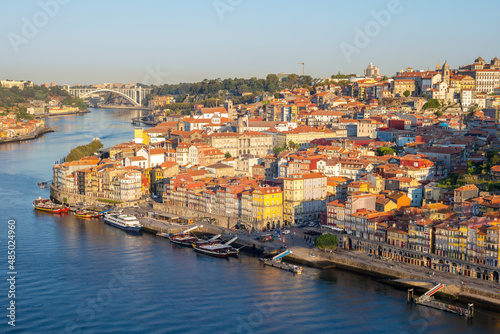 aerial view of Porto by Douro River  Portugal