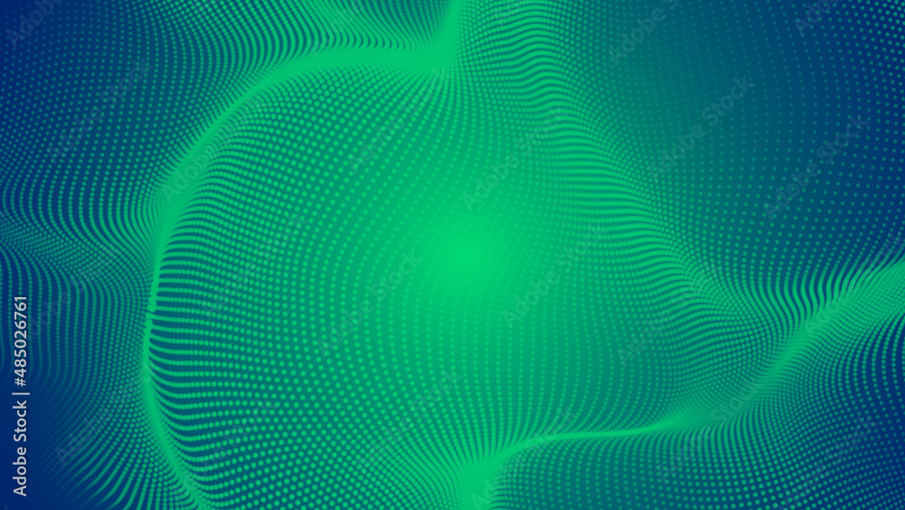 Abstract dot green wave pattern gradient texture technology background. Abstract dot green wave pattern gradient texture technology background.