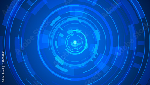 Abstract circle blue future technology background.