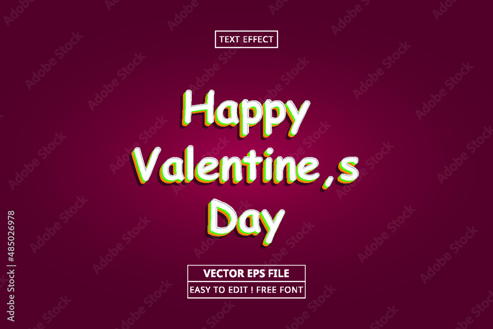 Text effect valentine day