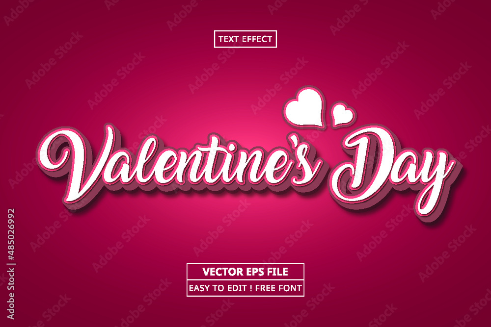 Text effect valentine day