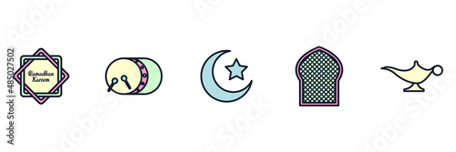 Popular Islamic. Ramadan Kareem elements set icon symbol template for graphic and web design collection logo vector illustration