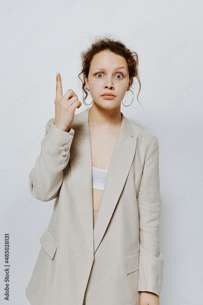 beautiful woman Clothes fitting elegant style suit fashion studio Lifestyle unaltered beautiful woman Clothes fitting elegant style suit fashion studio Lifestyle unaltered