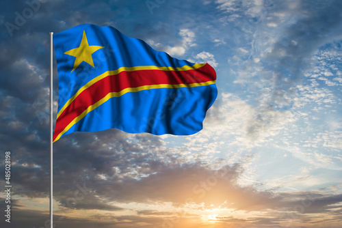 Waving National flag of Democratic Republic of the Congo photo