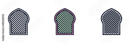 Ramadan Kareem, Eid Mubarak icon symbol template for graphic and web design collection logo vector illustration