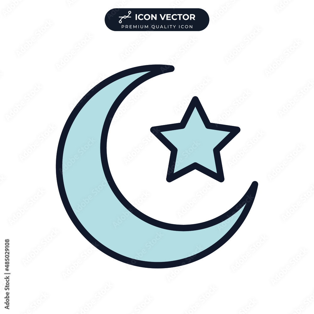 Stars and moon islamic icon symbol template for graphic and web design collection logo vector illustration Stars and moon islamic icon symbol template for graphic and web design collection logo vector illustration