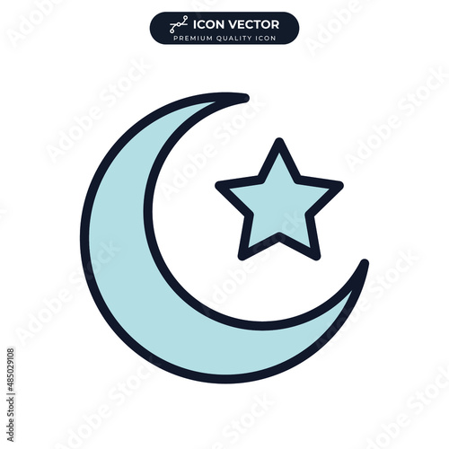 Stars and moon islamic icon symbol template for graphic and web design collection logo vector illustration