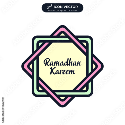 Ramadan Kareem, Eid Mubarak icon symbol template for graphic and web design collection logo vector illustration