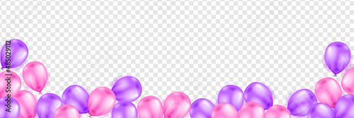 Happy birthday background design with realistic balloons
