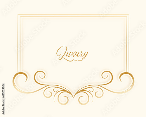 golden luxury floral frame template design