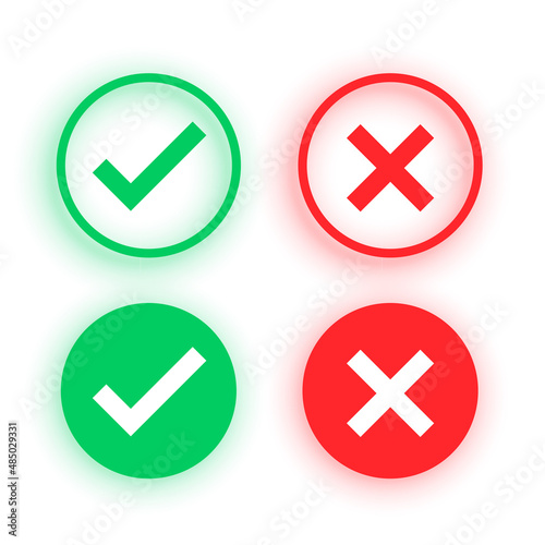 yes or no check mark cross symbol design
