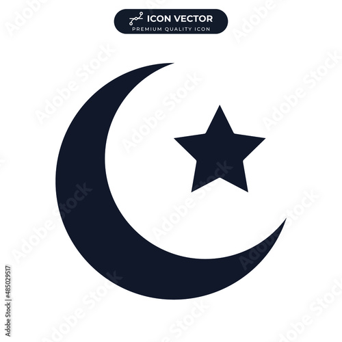 Stars and moon islamic icon symbol template for graphic and web design collection logo vector illustration