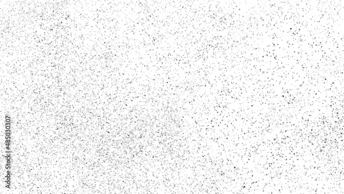 Distressed black texture. Dark grainy texture on white background. Dust overlay textured. Grain noise particles. Rusted white effect. Grunge design elements. Vector illustration, EPS 10.