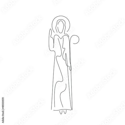 Jesus Christ the good shepherd with the lambs vector illustration