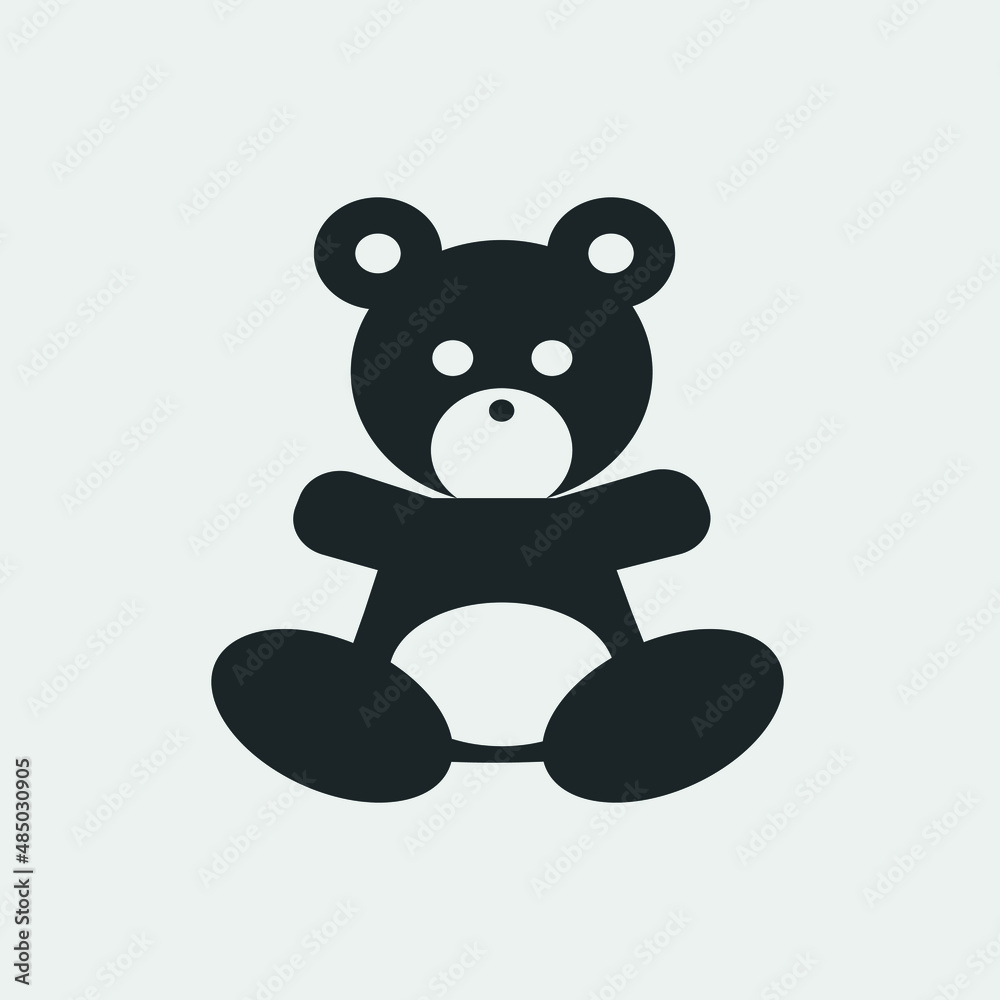 Fototapeta premium Teddy bear vector icon illustration sign