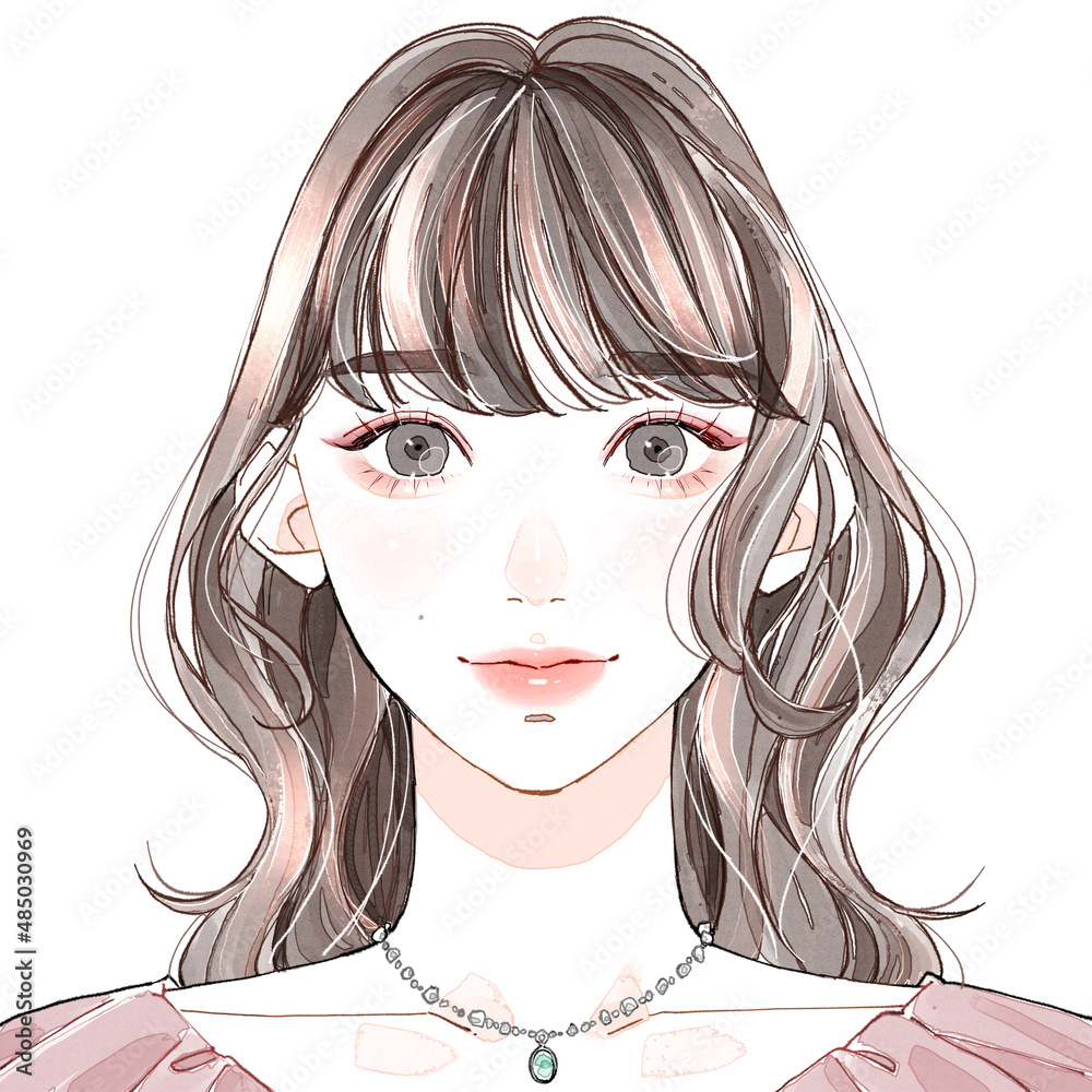 フェミニン 前髪重め Stock イラスト Adobe Stock