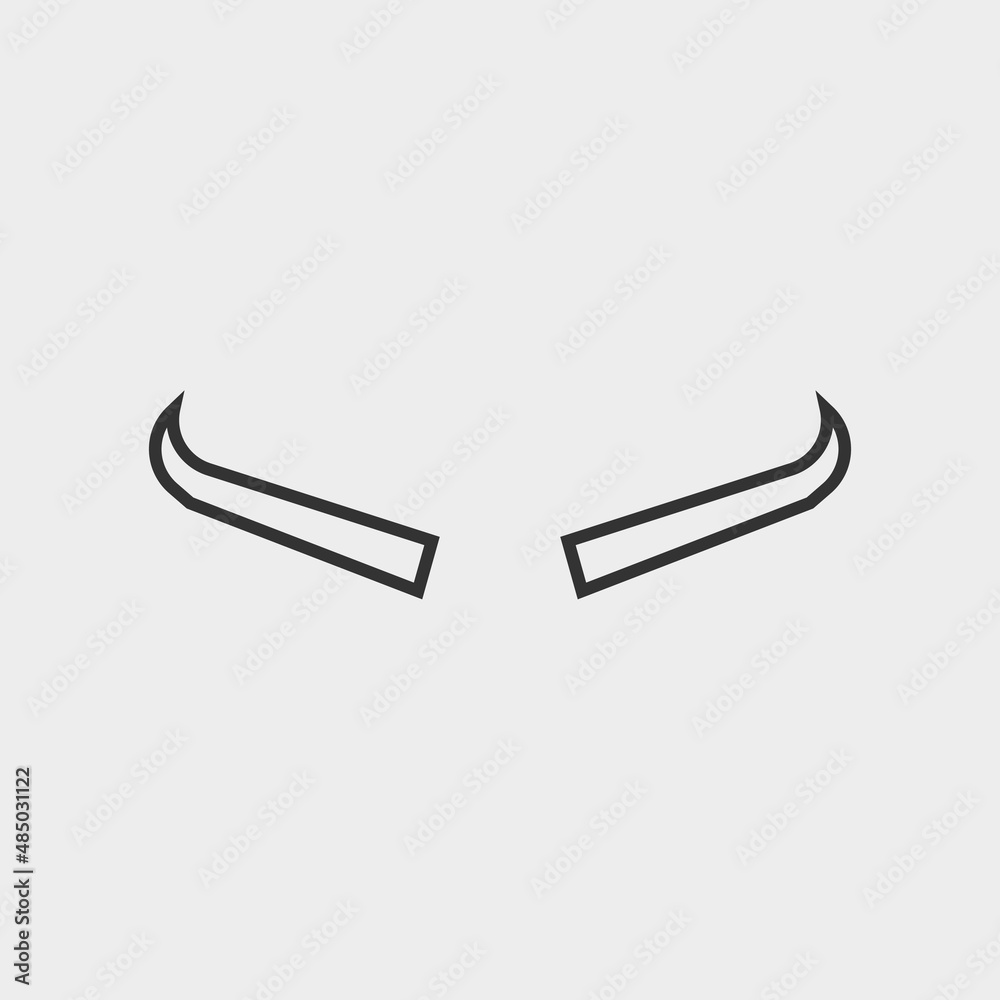 Fototapeta premium Buffalo vector icon illustration sign