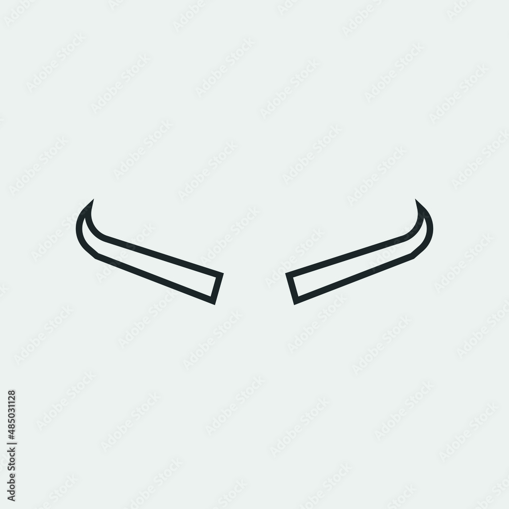 Fototapeta premium Buffalo vector icon illustration sign