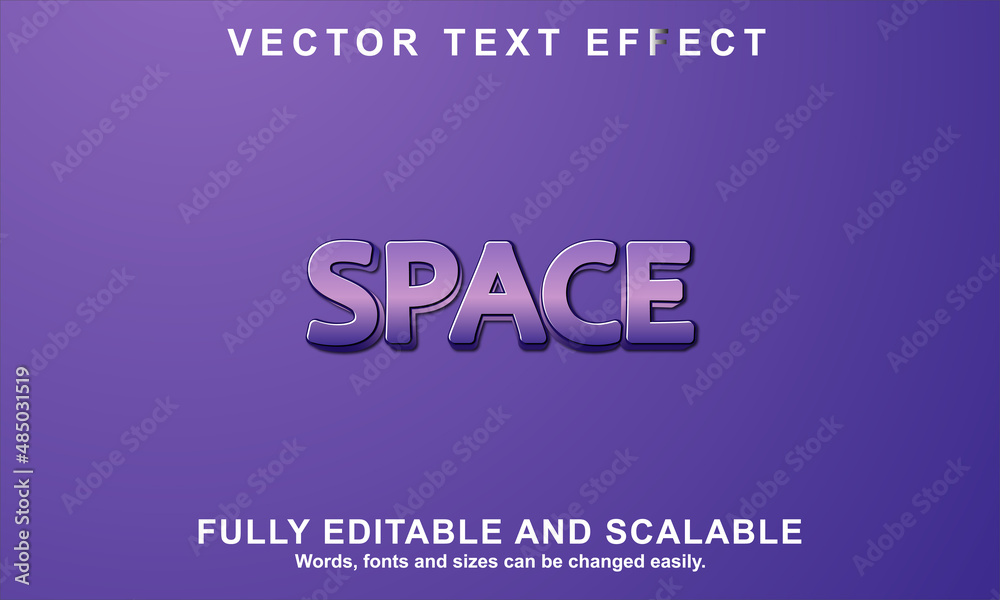 SPACE style editable text effect