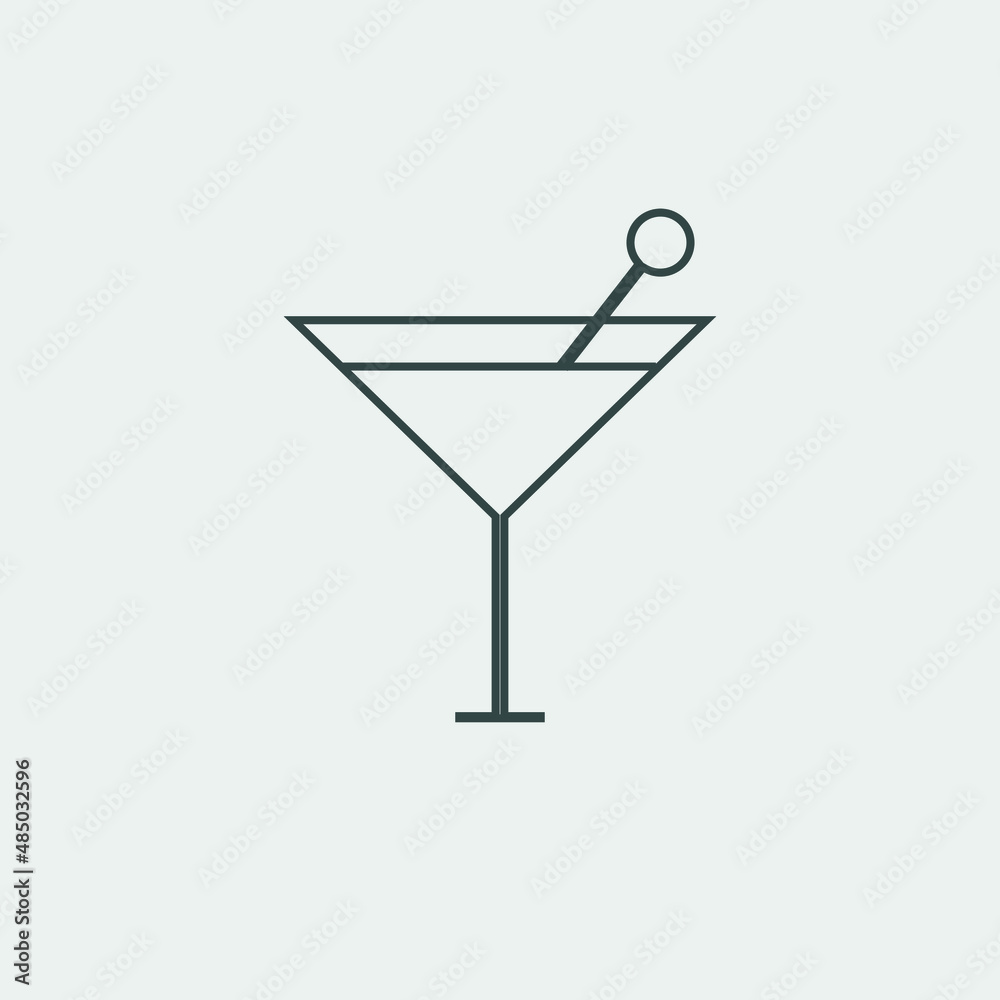Cocktail vector icon illustration sign Cocktail vector icon illustration sign
